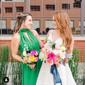 Green Bridesmaid Dress - wear multiple ways